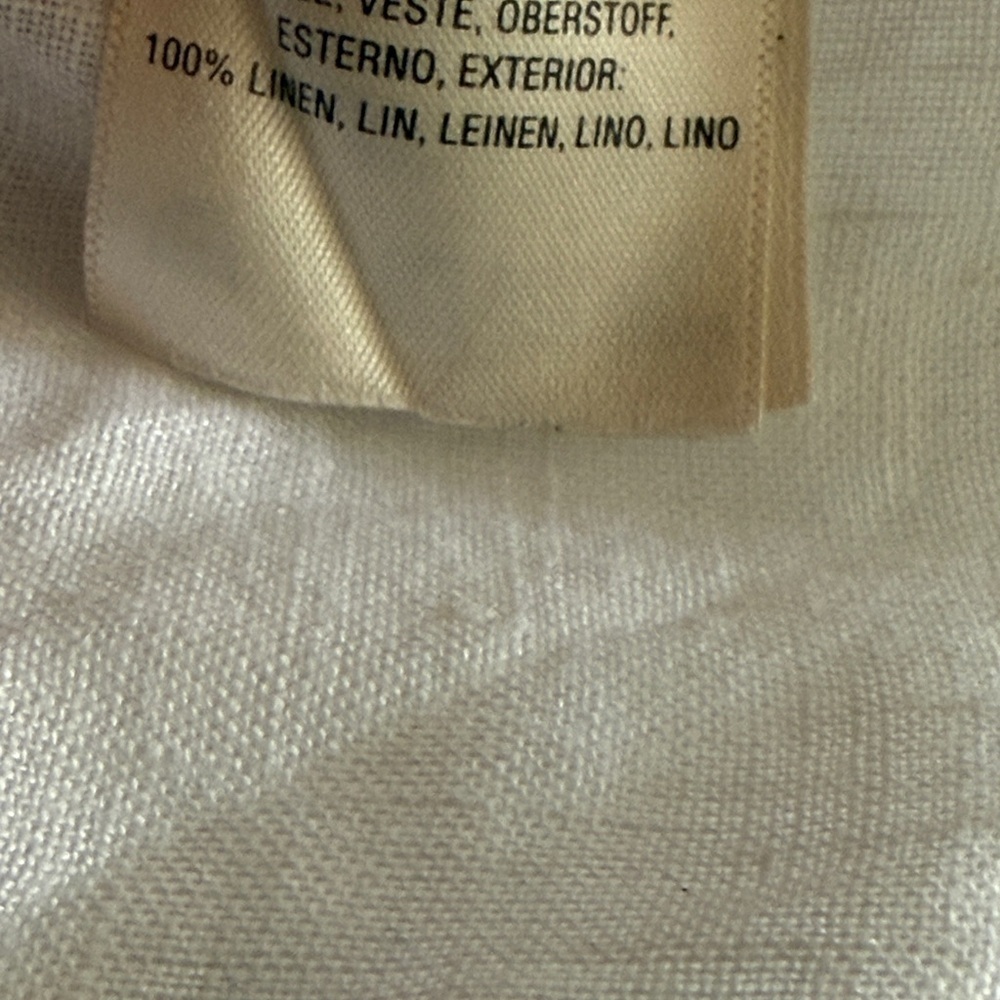 Anthropologie sz S 100% linen white  Maeve Blouse v neck ties pleats great cond - Picture 9 of 9